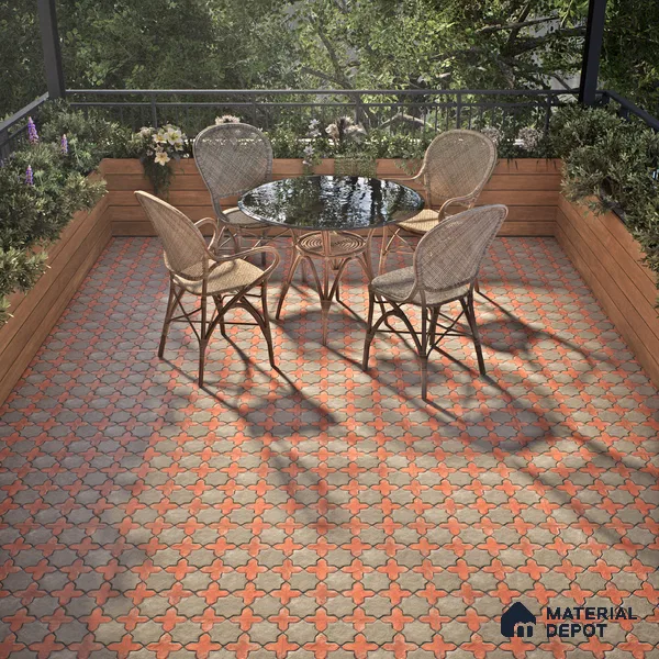 Parking Floor Tile TL 02755 Gemstone Olive 16 x 16 inch Vitrified Anti Skid Matte Finish Heavy Duty Tile - 12 mm | Suitable For Outdoor, High Traffic Areas, Terrace | Pattern Alignment May Vary | 2-3 mm Spacer is Mandatory