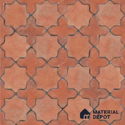Parking Floor Tile TL 02756 Gemstone Rosso 16 x 16 inch Vitrified Anti Skid Matte Finish Heavy Duty Tile - 12 mm | Suitable For Outdoor, High Traffic Areas, Terrace | Pattern Alignment May Vary | 2-3 mm Spacer is Mandatory
