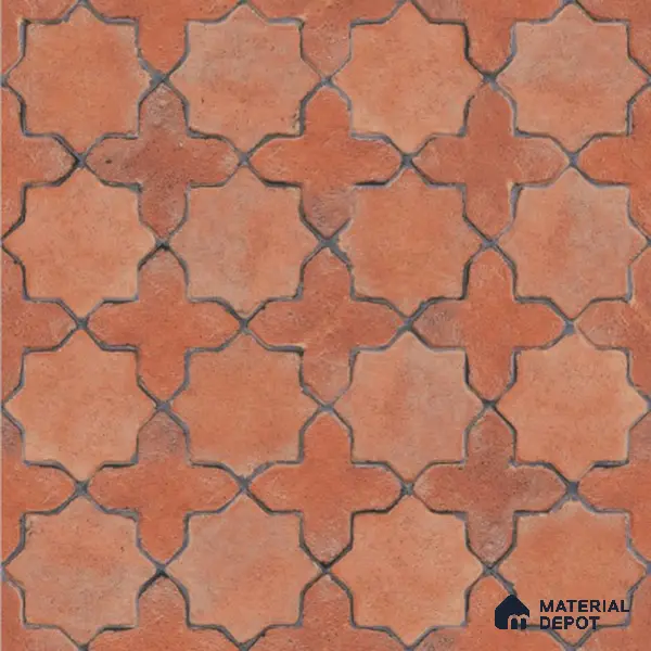 Parking Floor Tile TL 02756 Gemstone Rosso 16 x 16 inch Vitrified Anti Skid Matte Finish Heavy Duty Tile - 12 mm | Suitable For Outdoor, High Traffic Areas, Terrace | Pattern Alignment May Vary | 2-3 mm Spacer is Mandatory