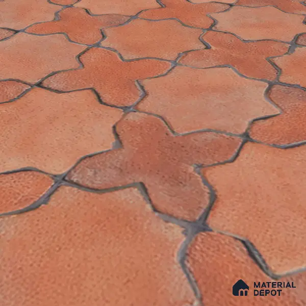 Parking Floor Tile TL 02756 Gemstone Rosso 16 x 16 inch Vitrified Anti Skid Matte Finish Heavy Duty Tile - 12 mm | Suitable For Outdoor, High Traffic Areas, Terrace | Pattern Alignment May Vary | 2-3 mm Spacer is Mandatory