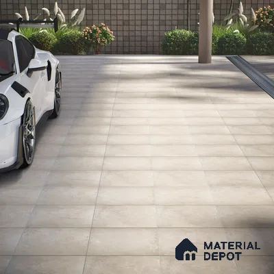 Parking Floor Tile TL 02770 Petrus Creamy 16 x 16 inch Anti Skid Matte Finish Vitrified Tile - 12 mm | 4 Random Design | Suitbale For Outdoor, Balcony, Terrace | Pattern Alignment May Vary | 2-3 mm Spacer is Mandatory (Sample)