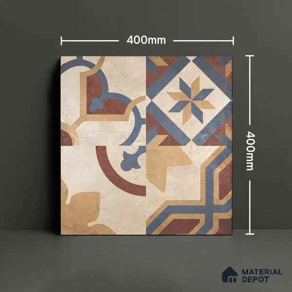 Parking Floor Tile TL 02773 Petrus Decor 2 16 x 16 inch Anti Skid Matte Finish Vitrified Tile - 12 mm | 4 Random Design | Suitbale For Outdoor, Balcony, Terrace | Pattern Alignment May Vary | 2-3 mm Spacer is Mandatory (Sample)