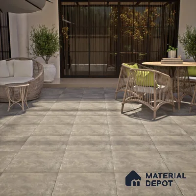 Parking Floor Tile TL 02776 Petrus Olive 16 x 16 inch Vitrified Anti Skid Matte Finish Heavy Duty Tile - 12 mm | 4 Random Design | Suitable For Outdoor, High Traffic Areas, Terrace | Pattern Alignment May Vary | 2-3 mm Spacer is Mandatory (Sample)
