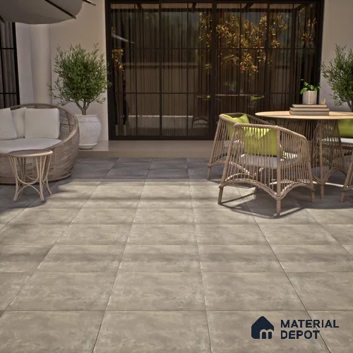 Parking Floor Tile TL 02776 Petrus Olive 16 x 16 inch Vitrified Anti Skid Matte Finish Heavy Duty Tile - 12 mm | 4 Random Design | Suitable For Bathroom, High Traffic Areas, Terrace | Pattern Alignment May Vary | 2-3 mm Spacer is Mandatory