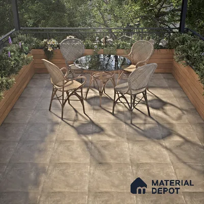 Parking Floor Tile TL 02776 Petrus Olive 16 x 16 inch Vitrified Anti Skid Matte Finish Heavy Duty Tile - 12 mm | 4 Random Design | Suitable For Outdoor, High Traffic Areas, Terrace | Pattern Alignment May Vary | 2-3 mm Spacer is Mandatory (Sample)