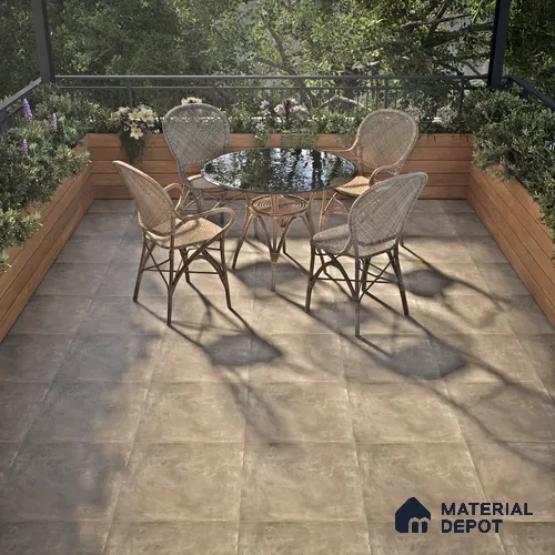 Parking Floor Tile TL 02776 Petrus Olive 16 x 16 inch Vitrified Anti Skid Matte Finish Heavy Duty Tile - 12 mm | 4 Random Design | Suitable For Bathroom, High Traffic Areas, Terrace | Pattern Alignment May Vary | 2-3 mm Spacer is Mandatory