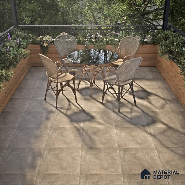 Parking Floor Tile TL 02776 Petrus Olive 16 x 16 inch Vitrified Anti Skid Matte Finish Heavy Duty Tile - 12 mm | 4 Random Design | Suitable For Outdoor, High Traffic Areas, Terrace | Pattern Alignment May Vary | 2-3 mm Spacer is Mandatory (Sample)