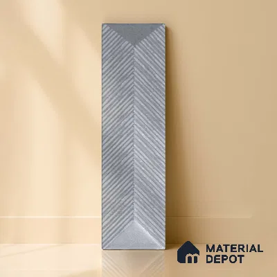 Subway Wall Tile TL 04999 B Lucent Decor Knitted Fabric Grey 12 x 3 inch Ceramic Matte Finish - 6 mm | Suitable for Highlighter Walls, Foyer, Bathroom, Kitchen Wall & Backsplashes