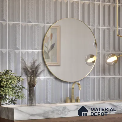 Subway Wall Tile TL 04999 C Lucent Base Knitted Fabric Grey 12 x 3 inch Ceramic Matte Finish - 6 mm | Suitable for Highlighter Walls, Foyer, Bathroom, Kitchen Wall & Backsplashes