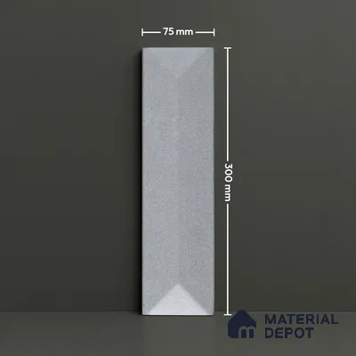 Subway Wall Tile TL 04999 C Lucent Base Knitted Fabric Grey 12 x 3 inch Ceramic Matte Finish - 6 mm | Suitable for Highlighter Walls, Foyer, Bathroom, Kitchen Wall & Backsplashes
