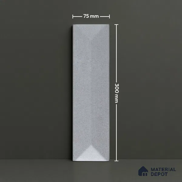 Subway Wall Tile TL 04999 C Lucent Base Knitted Fabric Grey 12 x 3 inch Ceramic Matte Finish - 6 mm | Suitable for Highlighter Walls, Foyer, Bathroom, Kitchen Wall & Backsplashes