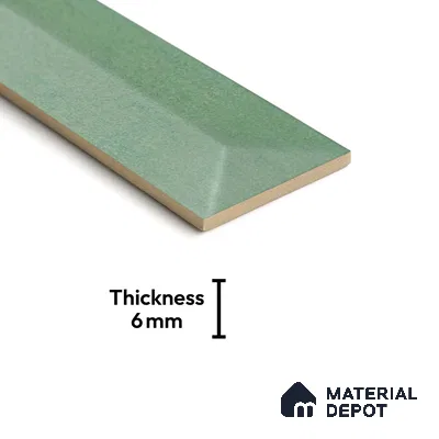 Subway Wall Tile TL 04999 D Lucent Base Knitted Fabric Green 12 x 3 inch Ceramic Matte Finish - 6 mm | Suitable for Highlighter Walls, Foyer, Bathroom, Kitchen Wall & Backsplashes