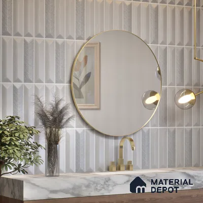 Subway Wall Tile TL 04999 F Lucent Base Knitted Fabric Lilac 12 x 3 inch Ceramic Matte Finish - 6 mm | Suitable for Highlighter Walls, Foyer, Bathroom, Kitchen Wall & Backsplashes (Sample)