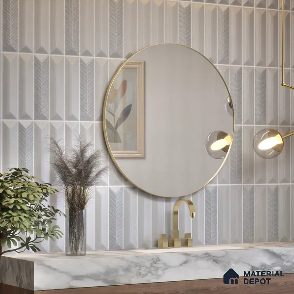 Subway Wall Tile TL 04999 F Lucent Base Knitted Fabric Lilac 12 x 3 inch Ceramic Matte Finish - 6 mm | Suitable for Highlighter Walls, Foyer, Bathroom, Kitchen Wall & Backsplashes (Sample)
