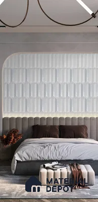 Subway Wall Tile TL 04999 F Lucent Base Knitted Fabric Lilac 12 x 3 inch Ceramic Matte Finish - 6 mm | Suitable for Highlighter Walls, Foyer, Bathroom, Kitchen Wall & Backsplashes (Sample)