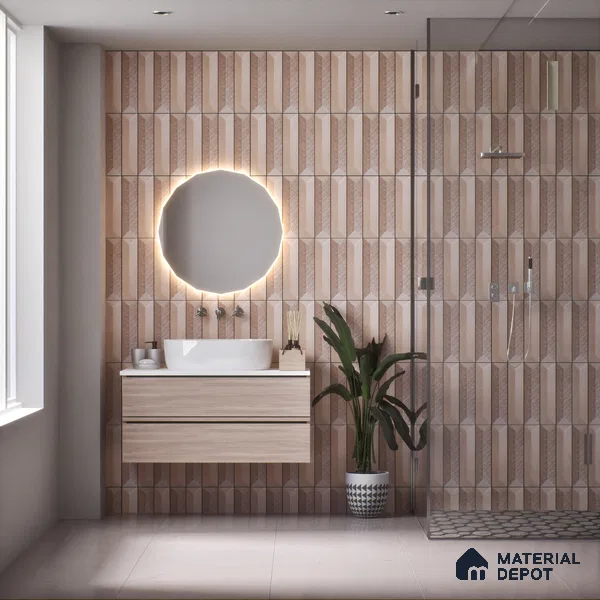 Subway Wall Tile TL 04999 H Lucent Base Knitted Fabric Linen 12 x 3 inch Ceramic Matte Finish - 6 mm | Suitable for Highlighter Walls, Foyer, Bathroom, Kitchen Wall & Backsplashes (Sample)