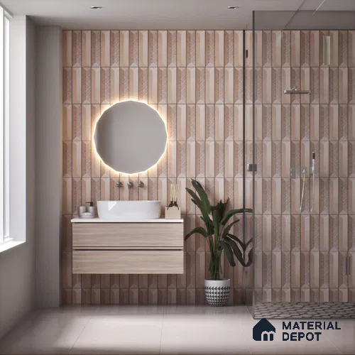 Subway Wall Tile TL 04999 H Lucent Base Knitted Fabric Linen 12 x 3 inch Ceramic Matte Finish - 6 mm | Suitable for Highlighter Walls, Foyer, Bathroom, Kitchen Wall & Backsplashes