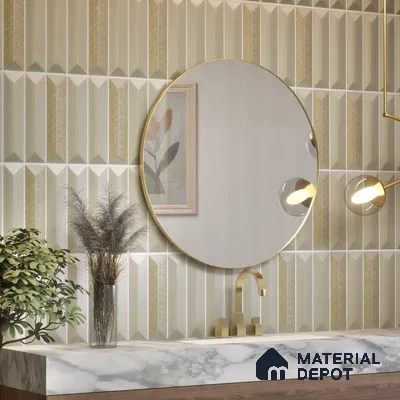 Subway Wall Tile TL 04999 J Lucent Base Knitted Fabric Yellow 12 x 3 inch Ceramic Matte Finish - 6 mm | Suitable for Highlighter Walls, Foyer, Bathroom, Kitchen Wall & Backsplashes (Sample)