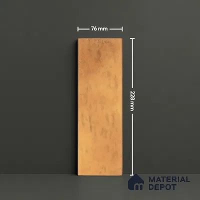 Subway Wall Tile TL 05003 B Lucent Vertiline Brick Gold 9 x 3 inch Ceramic Glossy Finish - 9 mm | Suitable for Highlighter Walls, Foyer, Bathroom, Kitchen Wall & Backsplashes (Sample)