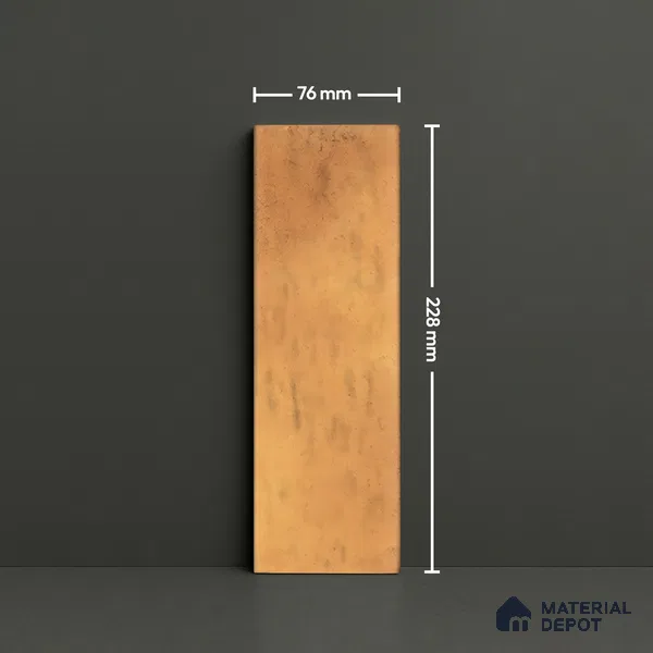 Subway Wall Tile TL 05003 B Lucent Vertiline Brick Gold 9 x 3 inch Ceramic Glossy Finish - 9 mm | Suitable for Highlighter Walls, Foyer, Bathroom, Kitchen Wall & Backsplashes (Sample)