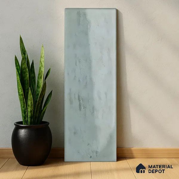 Subway Wall Tile TL 05003 C Lucent Vertiline Brick Grey 9 x 3 inch Ceramic Glossy Finish - 9 mm | Suitable for Highlighter Walls, Foyer, Bathroom, Kitchen Wall & Backsplashes