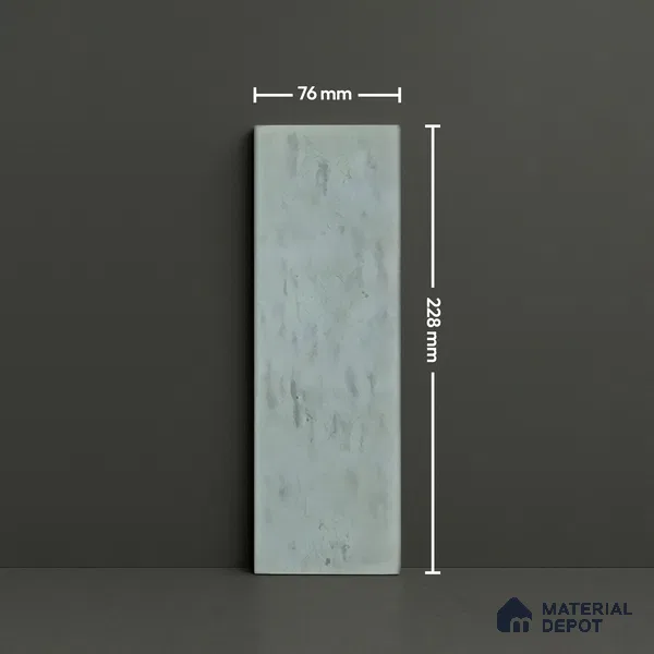 Subway Wall Tile TL 05003 C Lucent Vertiline Brick Grey 9 x 3 inch Ceramic Glossy Finish - 9 mm | Suitable for Highlighter Walls, Foyer, Bathroom, Kitchen Wall & Backsplashes