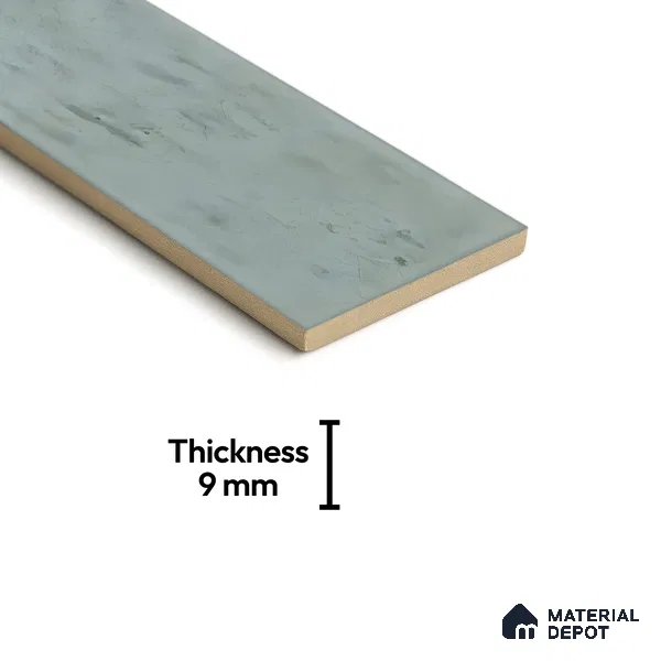 Subway Wall Tile TL 05003 C Lucent Vertiline Brick Grey 9 x 3 inch Ceramic Glossy Finish - 9 mm | Suitable for Highlighter Walls, Foyer, Bathroom, Kitchen Wall & Backsplashes