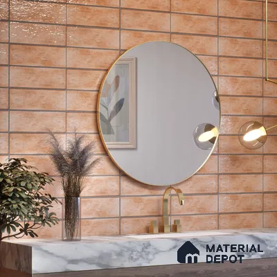 Subway Wall Tile TL 05003 D Lucent Vertiline Brick Brown 9 x 3 inch Ceramic Glossy Finish - 9 mm | Suitable for Highlighter Walls, Foyer, Bathroom, Kitchen Wall & Backsplashes (Sample)