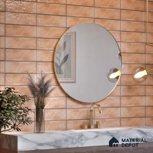 Subway Wall Tile TL 05003 D Lucent Vertiline Brick Brown 9 x 3 inch Ceramic Glossy Finish - 9 mm | Suitable for Highlighter Walls, Foyer, Bathroom, Kitchen Wall & Backsplashes