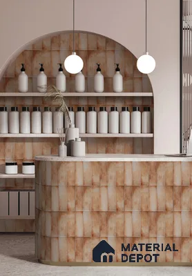 Subway Wall Tile TL 05003 D Lucent Vertiline Brick Brown 9 x 3 inch Ceramic Glossy Finish - 9 mm | Suitable for Highlighter Walls, Foyer, Bathroom, Kitchen Wall & Backsplashes (Sample)