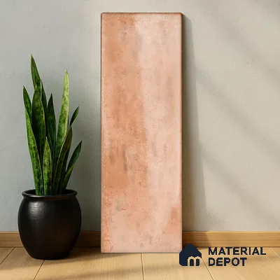 Subway Wall Tile TL 05003 D Lucent Vertiline Brick Brown 9 x 3 inch Ceramic Glossy Finish - 9 mm | Suitable for Highlighter Walls, Foyer, Bathroom, Kitchen Wall & Backsplashes (Sample)