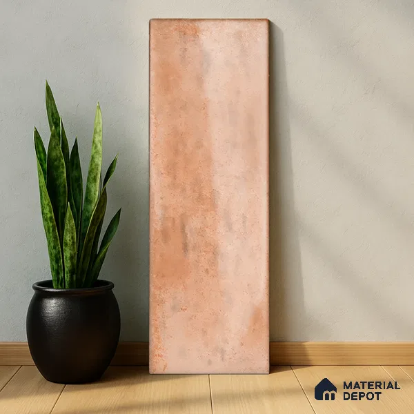 Subway Wall Tile TL 05003 D Lucent Vertiline Brick Brown 9 x 3 inch Ceramic Glossy Finish - 9 mm | Suitable for Highlighter Walls, Foyer, Bathroom, Kitchen Wall & Backsplashes (Sample)