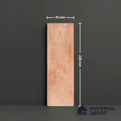 Subway Wall Tile TL 05003 D Lucent Vertiline Brick Brown 9 x 3 inch Ceramic Glossy Finish - 9 mm | Suitable for Highlighter Walls, Foyer, Bathroom, Kitchen Wall & Backsplashes (Sample)