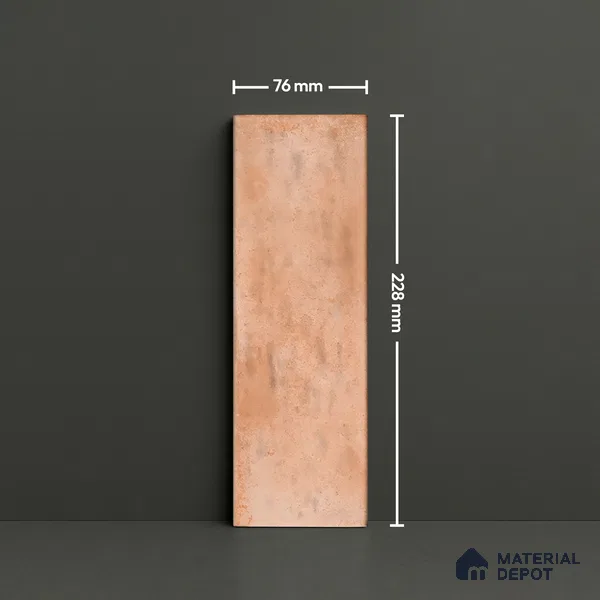 Subway Wall Tile TL 05003 D Lucent Vertiline Brick Brown 9 x 3 inch Ceramic Glossy Finish - 9 mm | Suitable for Highlighter Walls, Foyer, Bathroom, Kitchen Wall & Backsplashes (Sample)