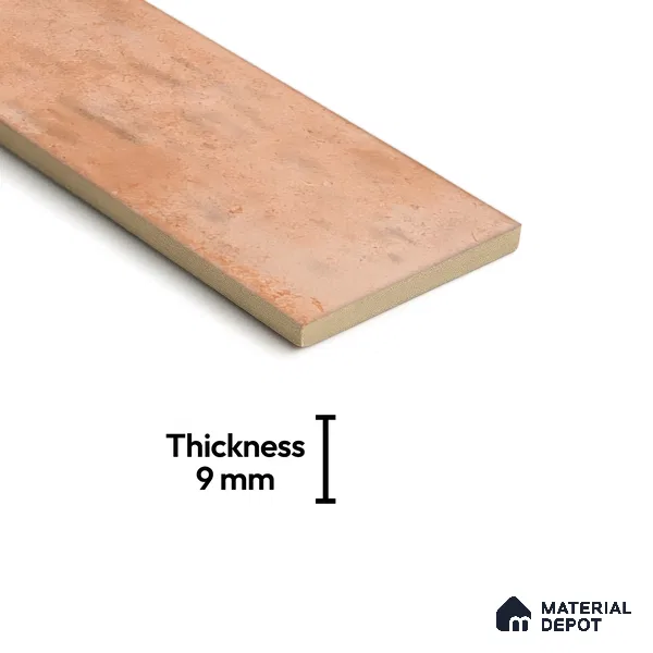 Subway Wall Tile TL 05003 D Lucent Vertiline Brick Brown 9 x 3 inch Ceramic Glossy Finish - 9 mm | Suitable for Highlighter Walls, Foyer, Bathroom, Kitchen Wall & Backsplashes (Sample)