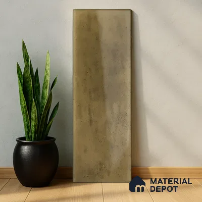 Subway Wall Tile TL 05003 E Lucent Vertiline Brick Wood Brown 9 x 3 inch Ceramic Glossy Finish - 9 mm | Suitable for Highlighter Walls, Foyer, Bathroom, Kitchen Wall & Backsplashes (Sample)