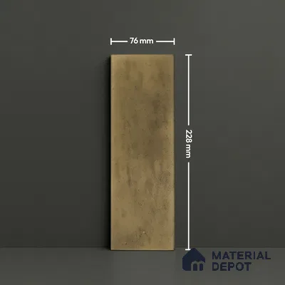 Subway Wall Tile TL 05003 E Lucent Vertiline Brick Wood Brown 9 x 3 inch Ceramic Glossy Finish - 9 mm | Suitable for Highlighter Walls, Foyer, Bathroom, Kitchen Wall & Backsplashes (Sample)