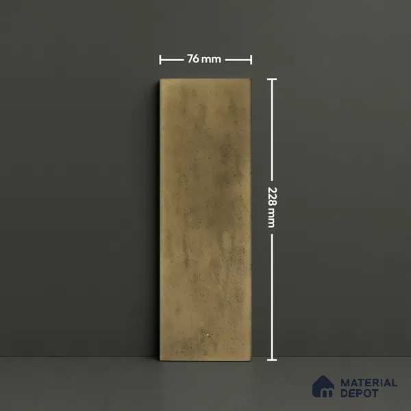 Subway Wall Tile TL 05003 E Lucent Vertiline Brick Wood Brown 9 x 3 inch Ceramic Glossy Finish - 9 mm | Suitable for Highlighter Walls, Foyer, Bathroom, Kitchen Wall & Backsplashes (Sample)