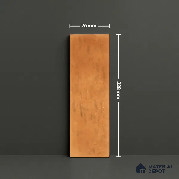 Subway Wall Tile TL 05003 Lucent Vertiline Brick Yellow 9 x 3 inch Ceramic Glossy Finish - 9 mm | Suitable for Highlighter Walls, Foyer, Bathroom, Kitchen Wall & Backsplashes (Sample)