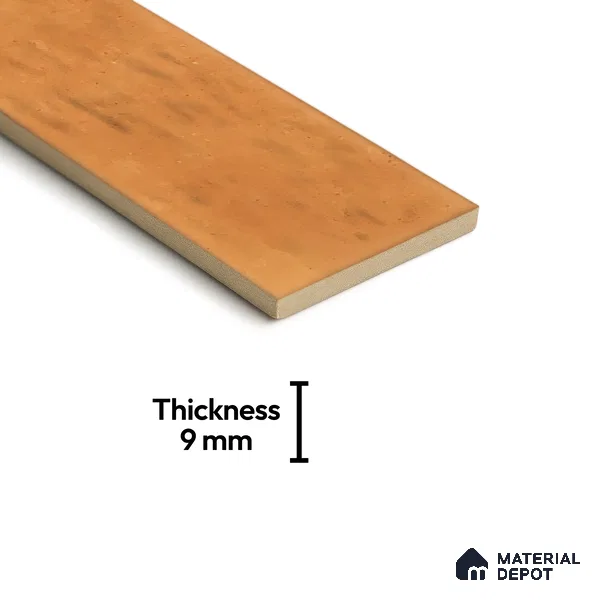 Subway Wall Tile TL 05003 Lucent Vertiline Brick Yellow 9 x 3 inch Ceramic Glossy Finish - 9 mm | Suitable for Highlighter Walls, Foyer, Bathroom, Kitchen Wall & Backsplashes (Sample)