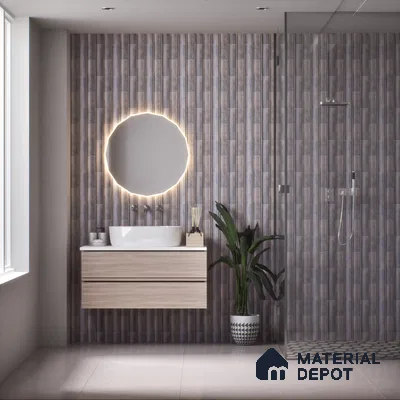 Subway Wall Tile TL 05000 B Lucent Silver Lining 12 x 3 inch Ceramic Matte Finish - 6 mm | Suitable for Highlighter Walls, Foyer, Bathroom, Kitchen Wall & Backsplashes (Sample)