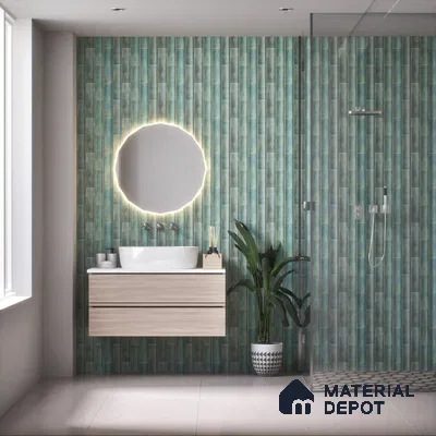 Subway Wall Tile TL 05000 D Lucent Tempered Turquoise 12 x 3 inch Ceramic Matte Finish - 6 mm | Suitable for Highlighter Walls, Foyer, Bathroom, Kitchen Wall & Backsplashes (Sample)