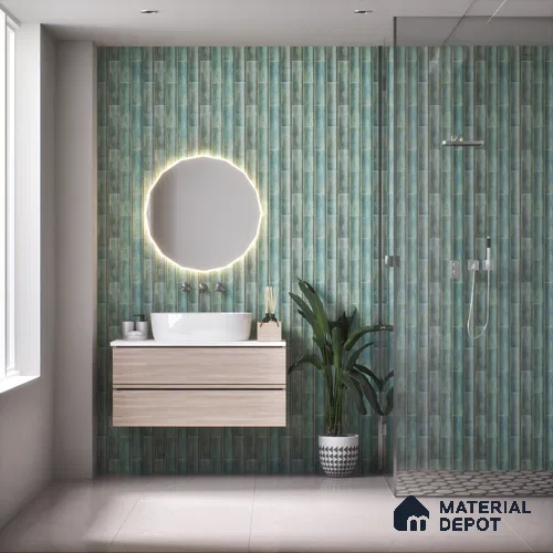 Subway Wall Tile TL 05000 D Lucent Tempered Turquoise 12 x 3 inch Ceramic Matte Finish - 6 mm | Suitable for Highlighter Walls, Foyer, Bathroom, Kitchen Wall & Backsplashes