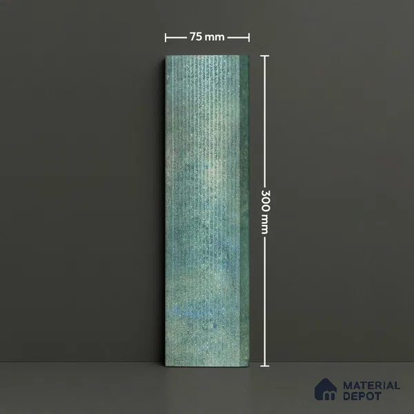 Subway Wall Tile TL 05000 D Lucent Tempered Turquoise 12 x 3 inch Ceramic Matte Finish - 6 mm | Suitable for Highlighter Walls, Foyer, Bathroom, Kitchen Wall & Backsplashes (Sample)