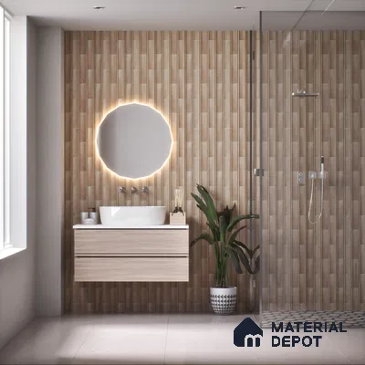 Subway Wall Tile TL 05000 E Lucent Claystone Brown 12 x 3 inch Ceramic Matte Finish - 6 mm | Suitable for Highlighter Walls, Foyer, Bathroom, Kitchen Wall & Backsplashes (Sample)