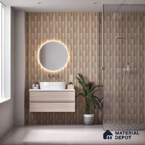 Subway Wall Tile TL 05000 E Lucent Claystone Brown 12 x 3 inch Ceramic Matte Finish - 6 mm | Suitable for Highlighter Walls, Foyer, Bathroom, Kitchen Wall & Backsplashes