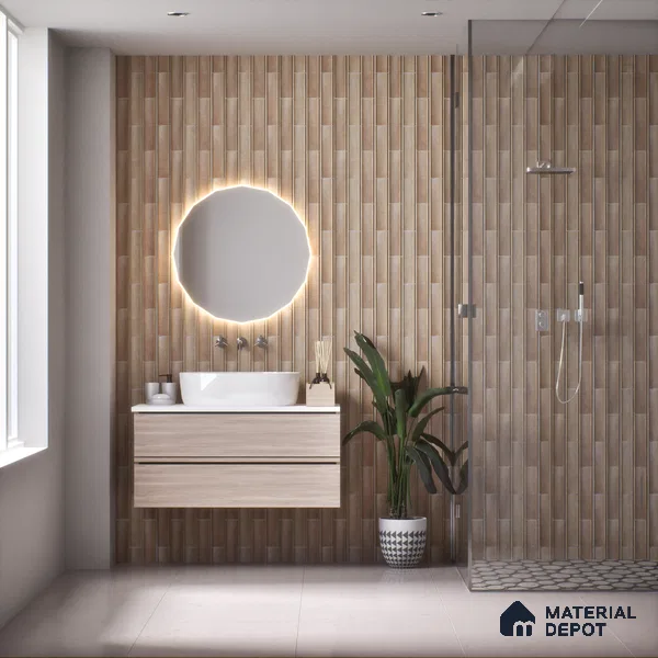 Subway Wall Tile TL 05000 E Lucent Claystone Brown 12 x 3 inch Ceramic Matte Finish - 6 mm | Suitable for Highlighter Walls, Foyer, Bathroom, Kitchen Wall & Backsplashes (Sample)