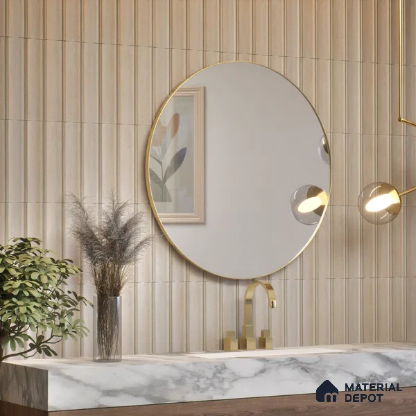 Subway Wall Tile TL 05000 Lucent Ivory Dune 12 x 3 inch Ceramic Matte Finish - 6 mm | Suitable for Highlighter Walls, Foyer, Bathroom, Kitchen Wall & Backsplashes (Sample)