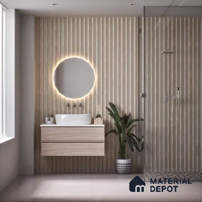 Subway Wall Tile TL 05000 Lucent Ivory Dune 12 x 3 inch Ceramic Matte Finish - 6 mm | Suitable for Highlighter Walls, Foyer, Bathroom, Kitchen Wall & Backsplashes (Sample)