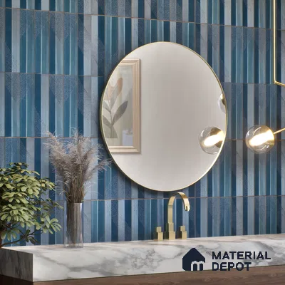 Subway Wall Tile TL 05001 B Lucent Aquamarine Glow 12 x 3 inch Ceramic Matte Finish - 9 mm | Suitable for Highlighter Walls, Foyer, Bathroom, Kitchen Wall & Backsplashes (Sample)